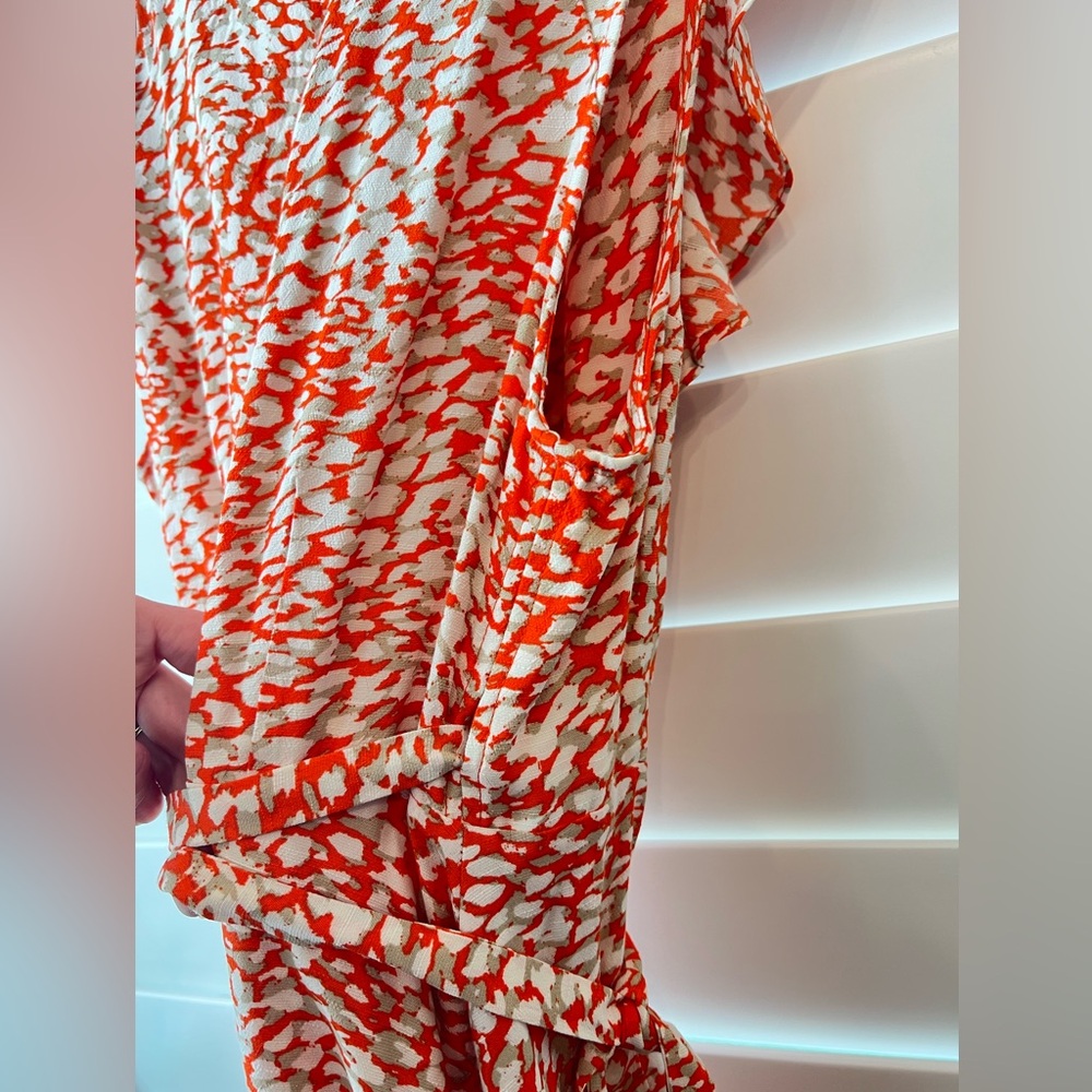 Free People Orange and White Midi Dress - Picture 7 of 9